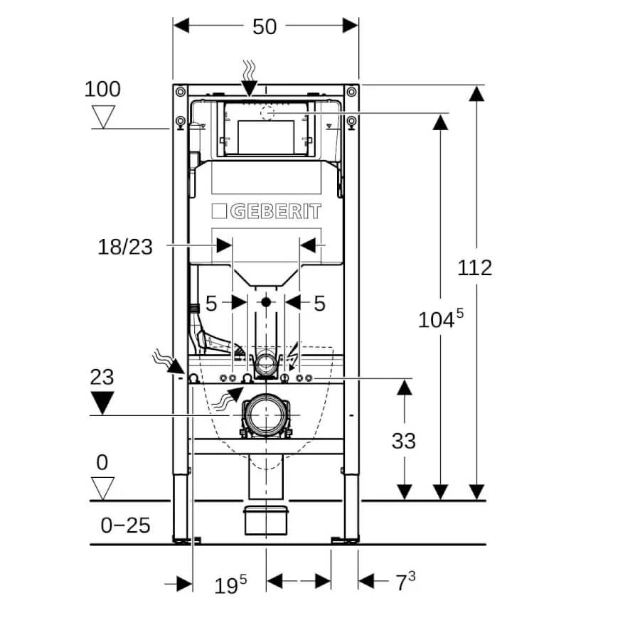 Geberit UP 320 inbouwreservoir 112cm